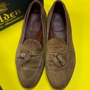 Alden Men's Tan Suede Tassel Loafers